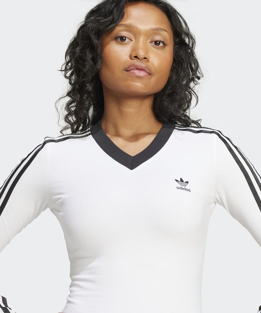 ADIDAS V-Neck Long Sleeve Shirt - White / Jc8154