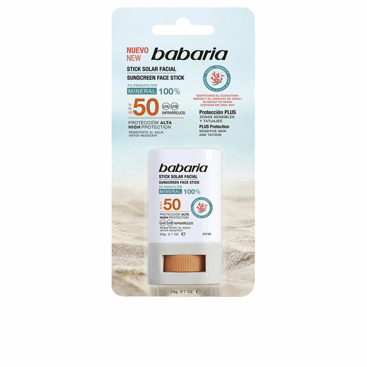 

Babaria Solar Stick Facial Sunscreen Spf 50 20 g