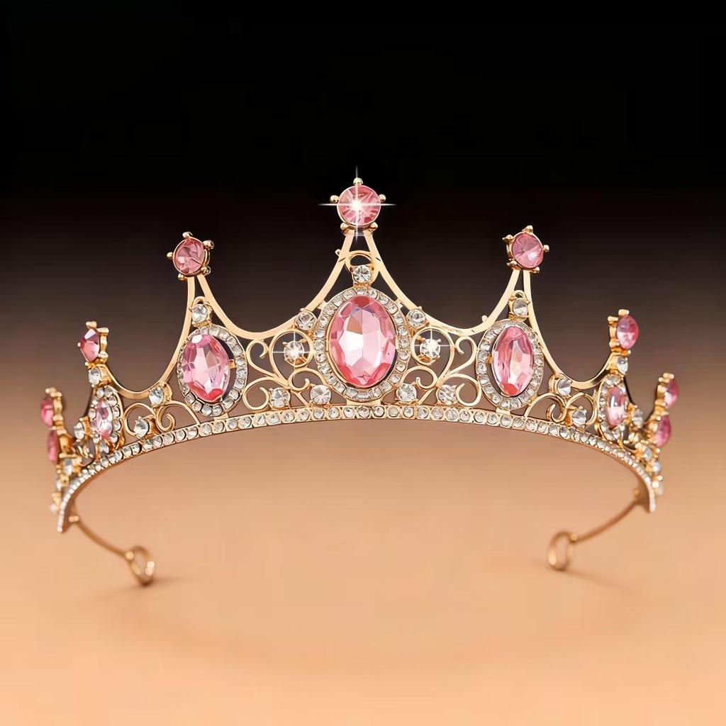 Princess Rhinestone Crown Hair Accessories for Girls - Wedding, Birthday, Performance Headdress, Crystal Headband