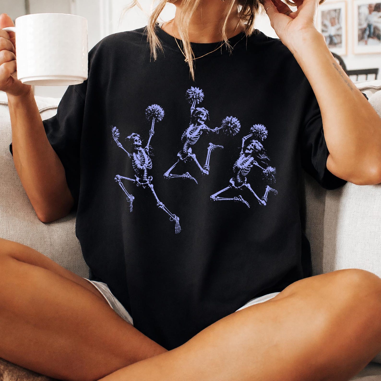 Dancing Skeleton Shirt, Retro Skull Couple Tee, Vintage 90s Skeleton Dance Shirt, Funny Bone Graphic Tee, Comfort Colors Gift S