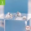 Planet Bead Stud Earrings Ladies Ins Wind Premium Elegance S925 Sterling Silver Stud Earrings