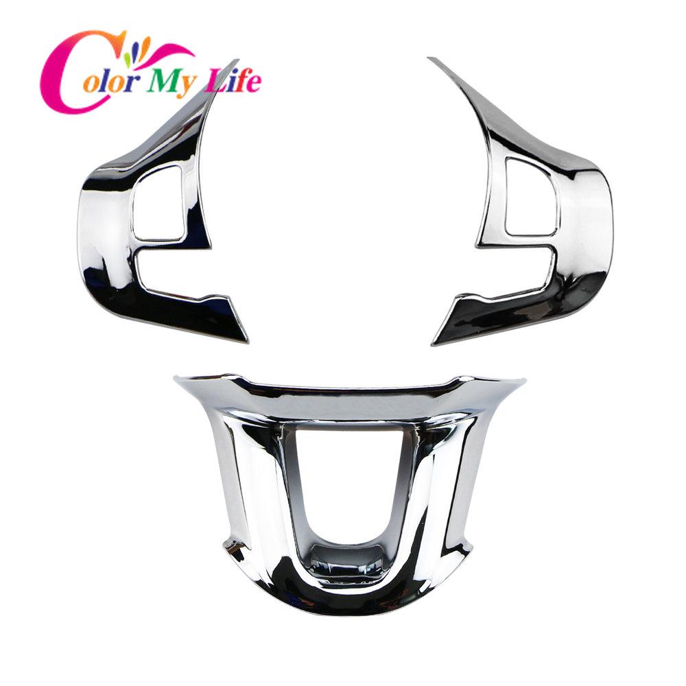 3Pcs/Set Steering Wheel Panel Button Switch Cover Sequins for Peugeot 2008 208 2014 - 2018 Interior Mouldings Trim Car