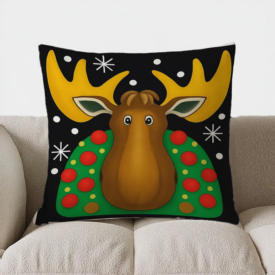 Home Decor Floral Holly Berries Design Throw Pillow Pattern Cushion Cover Suitable For Sofa Bedroom Car Pillow Cover