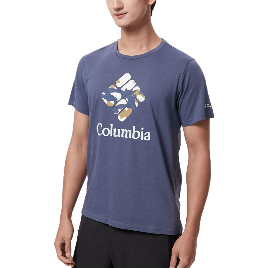 Columbia Letter Logo Print Breathable Outdoor Casual Crew Neck Short Sleeve T-Shirt Men Tops AE0403-479