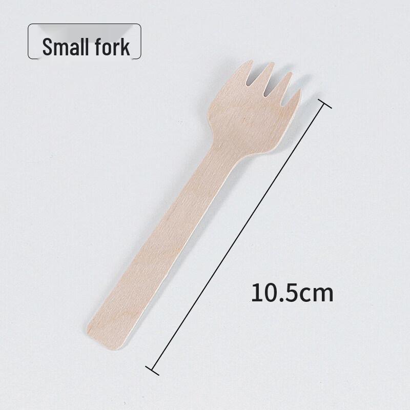 ZISIZ Disposable Long Handle Wooden Dessert Spoons