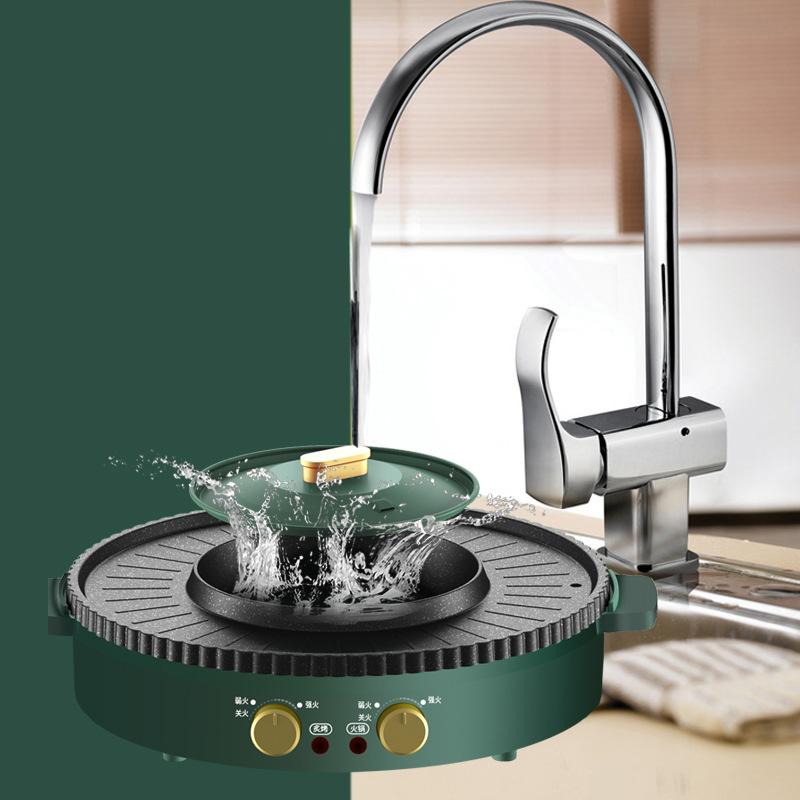 220V Electric MultiCooker Electric Frying Pan Househould Barbecue Fried Steak Fish Omelette Frying Pan Non-stick Cooking Machine