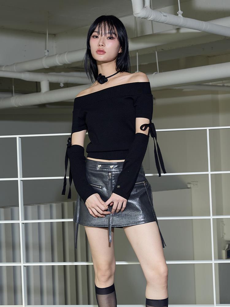 ITOV SEOUL Off-Shoulder Cutout Knit Bk