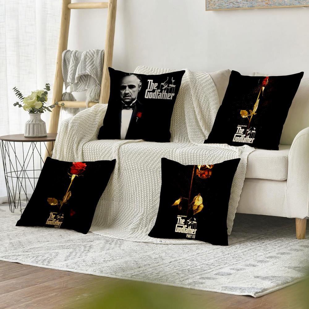 Classic Movie GGodfather Cushion Cover Natural Linen Organic Fabric DoubleSided Printing Sofa Home Decor Gift Pillow Case