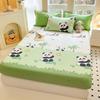 Kawaii Cartoon Panda Fitted Sheet With 2 Pillowcase Bamboo Tree Bed Sheet Set Cotton Bed Cover With Deep Pocket For Child Teen