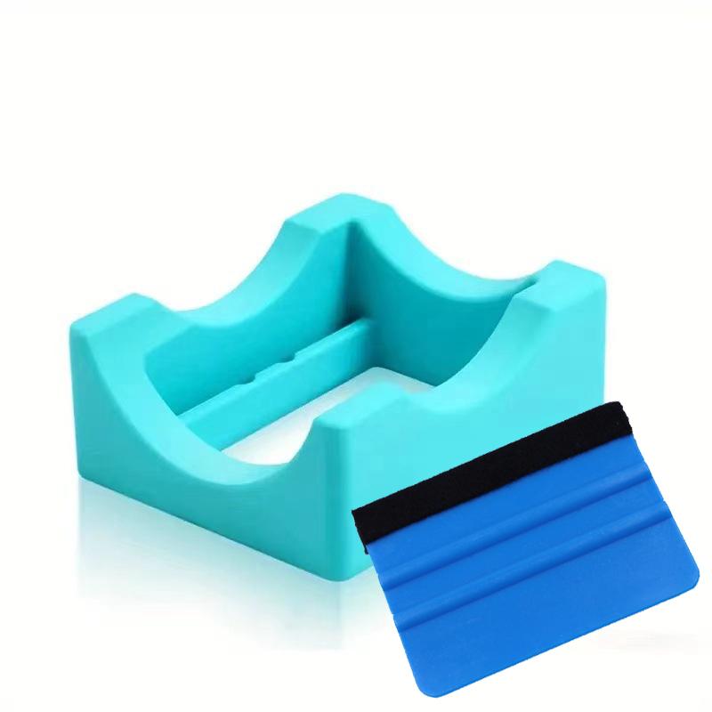 

New silicone cup groove transfer film sticker cup holder water cup anti scald mug silicone cup holder film scraper синий