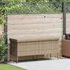Garden Storage Box with Wheels Beige 160 x 55 x 75 cm Poly Rattan