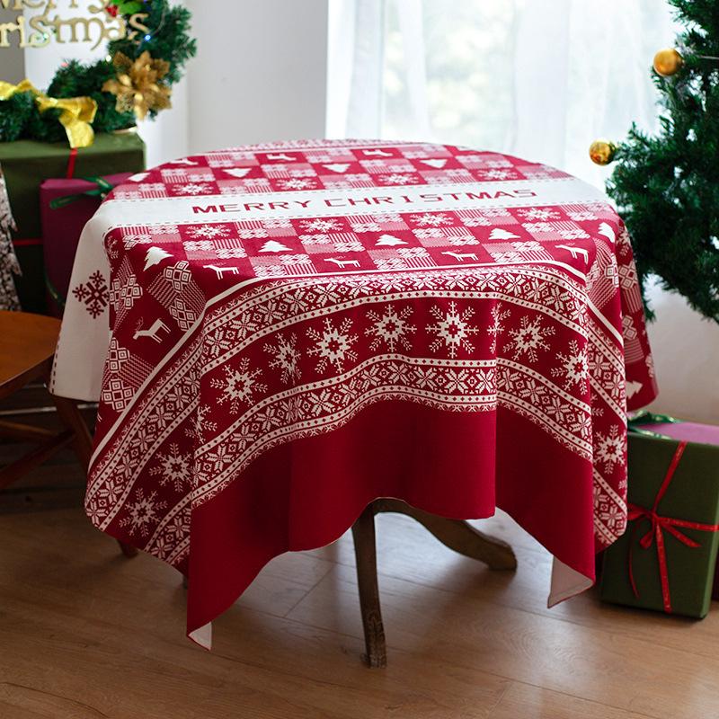 Novoroční dárek Vánoční série Vodotěsný Běžný ubrus na stůl Zesílený Obdélníkový Ubrus na jídelní stůl Ubrus na konferenční stolek