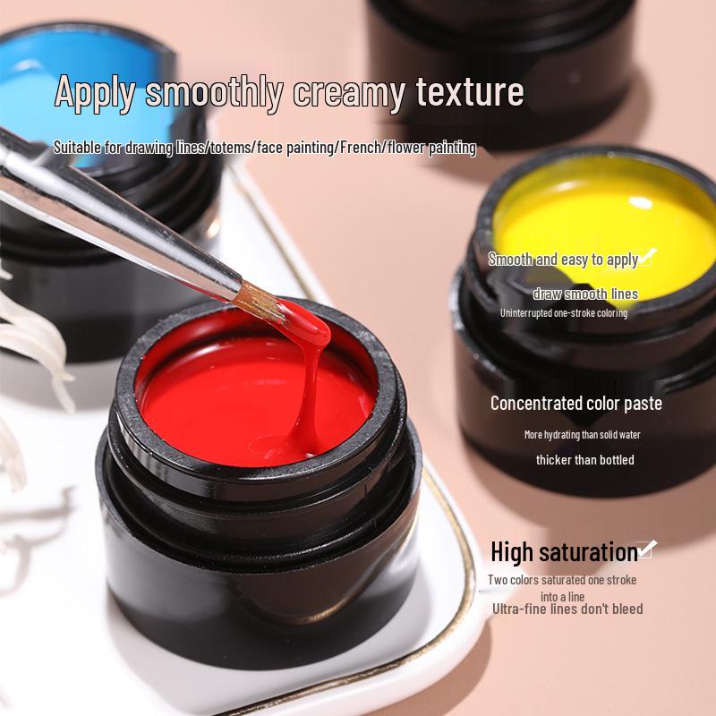 Nail Art Gel: 12-Color Line & Flower Nail Polish
