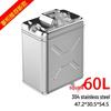 Stainless Steel Fuel Can - 304 Gasoline & Diesel, 10L/20L/30L, Thickened Portable Car Spare Tank