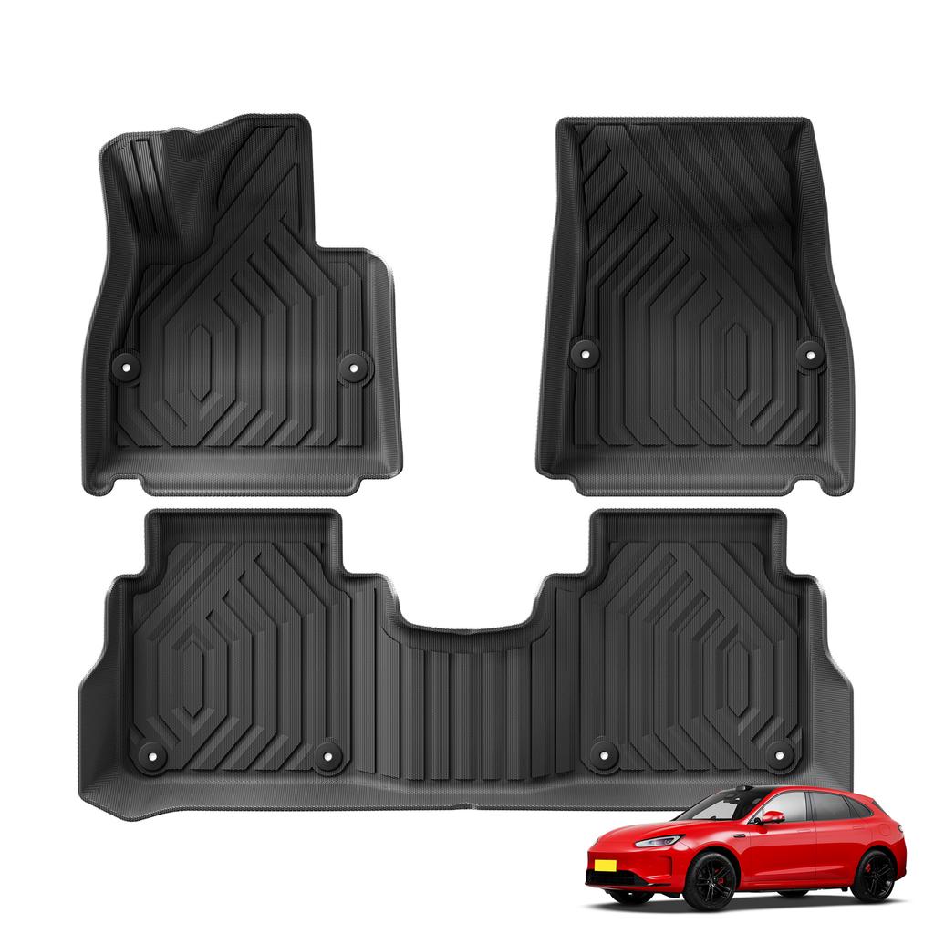 LUCKEASY Left Drive for AITO M5/Seres 5 2022-2024 TPE 3D Car All-Weather Floor Mats Trunk Pad Backrest Liner Accessories Black