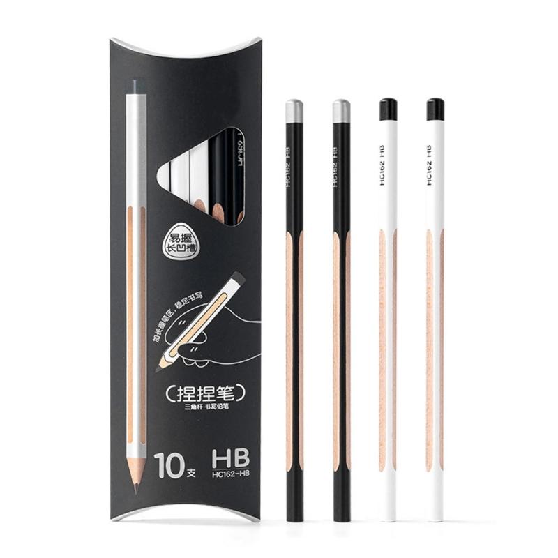 2B Exam Pencils Drawing Pencils Writing Pencils Grooved Triangular Pencils Ensures Comfortable Writing