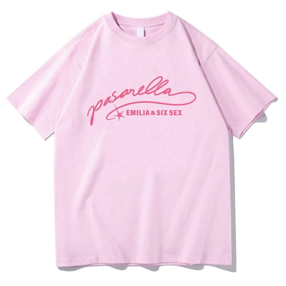 EMILIA & SIX SEX Pasarella Top Shirt Emilia Mernes Merch Short Sleeve Women Casual Cotton Clothing Fashion Unisex Tee Y2k Tshirt