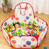 Samcos Foldable Ball Pit with Basketball Hoop - Kids' Birthday Gift, IndoorOutdoor Playpen, Ocean Ball Pit, Portable (Balls not included)