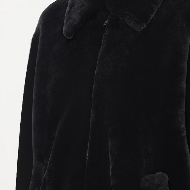 JNBY 2024 Winter Faux Fur Long-Sleeve Lapel Coat