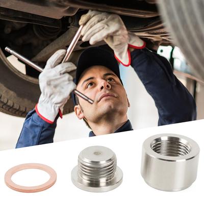 O2 Sensor Muffe O2 Sensor Adapter M18x1.5 Sauerstoffsensor Mutter Schweißmuffe Stopfen Edelstahl Gebogen Gekerbt Universal Autoteile