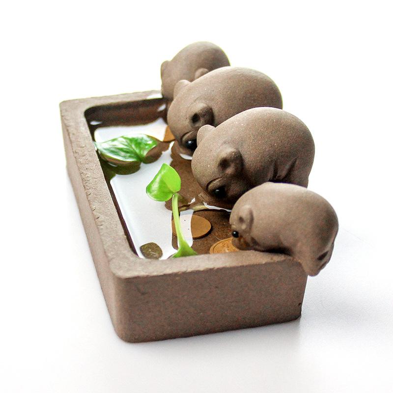 

Милый чайный питомец из фиолетовой глины в виде свиньи для питья воды – Фигурка ручной работы из китайской керамики для чайного набора кунг-фу и украшения дома Tea Pet