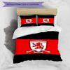 Middlesbrough F.c Printed Pattern Duvet Cover Set – Includes 1 Duvet Cover and 2 Matching Pillowcases Bedroom Decor Christmas Gifts
