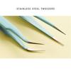 Stainless Steel Straight Curved Tip Tweezers For Nail Art Sticker Rhinestones Picking Tool Makeup Eyelash DIY Tweezer