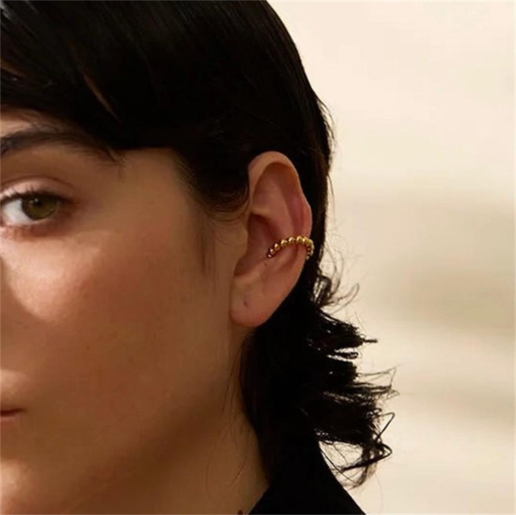  Stainless Steel Geometric U-Shape Ear Clip Waterproof Texture Adjustable Ear Bone Minimalist Jewelry