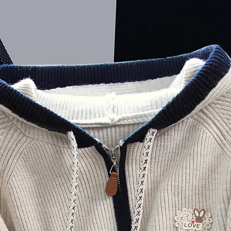 Women's Color Block Hooded Loose Knit Sweater