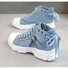 Canvas High Top Women's Shoes Spring and Summer Breathable Thick Sole Height Increasing Casual Shoes Martin Boots Sports