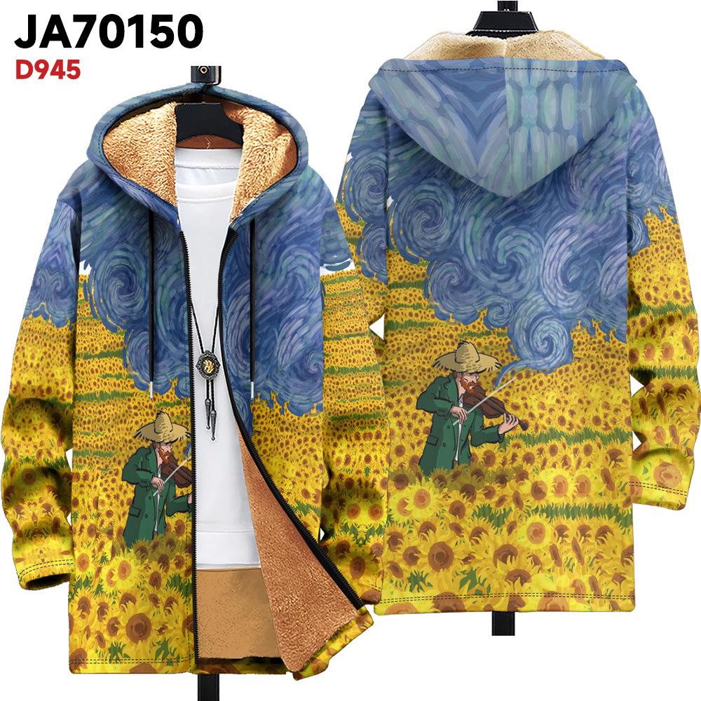 

Новая куртка многоцветные элементы узора B1 кардиган на молнии с капюшоном утолщенный зимний флис трендовая стеганая одежда 4XL