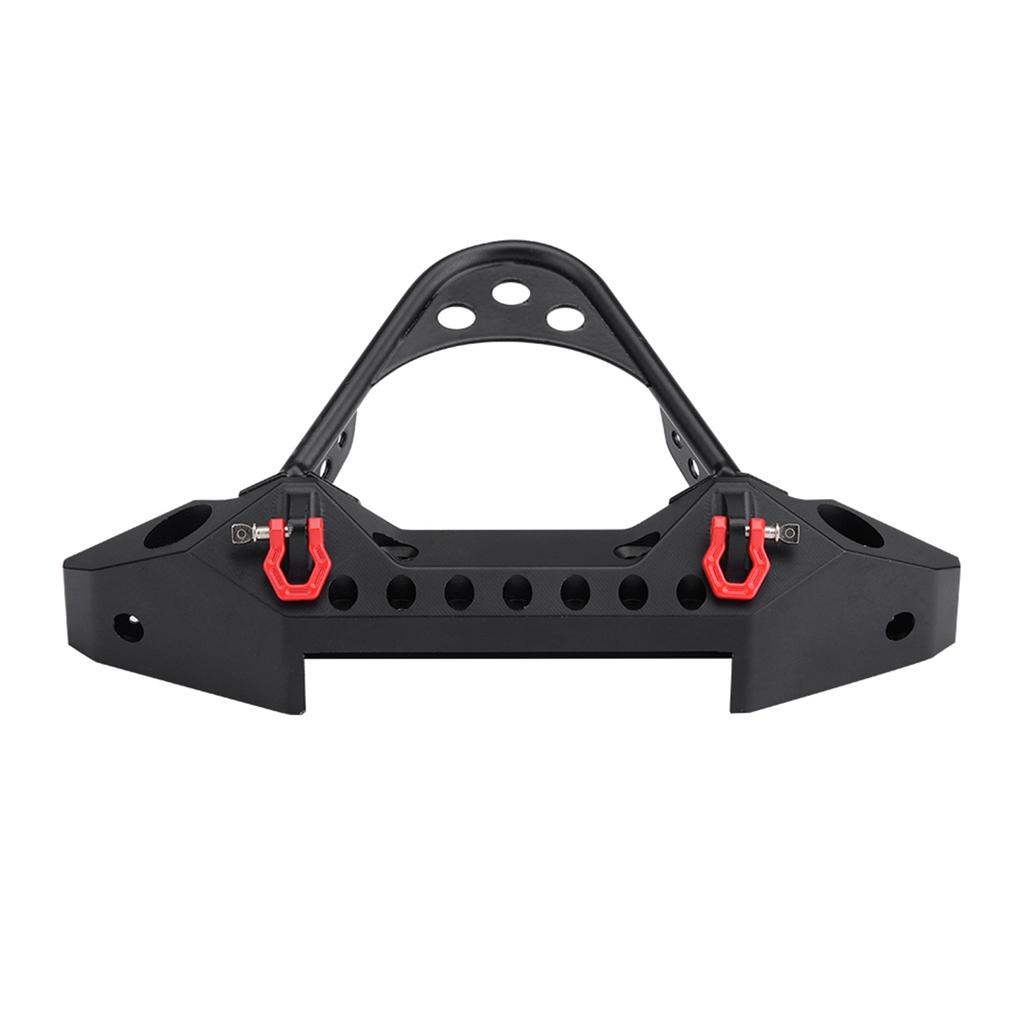 Metal Front Bumper With 2 LED Lights for    ‑4 1Celsius10 Scale RC Crawler Car (Black)