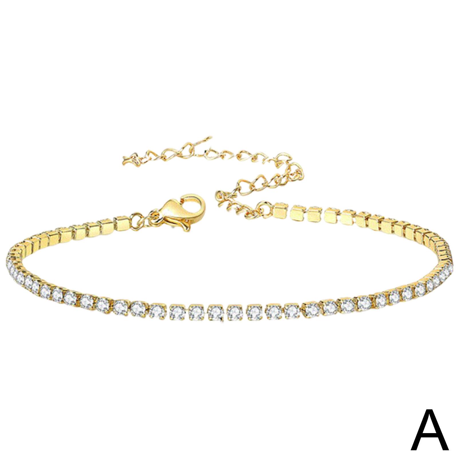 Простые теннисные браслеты со стразами для женщин — фото 8