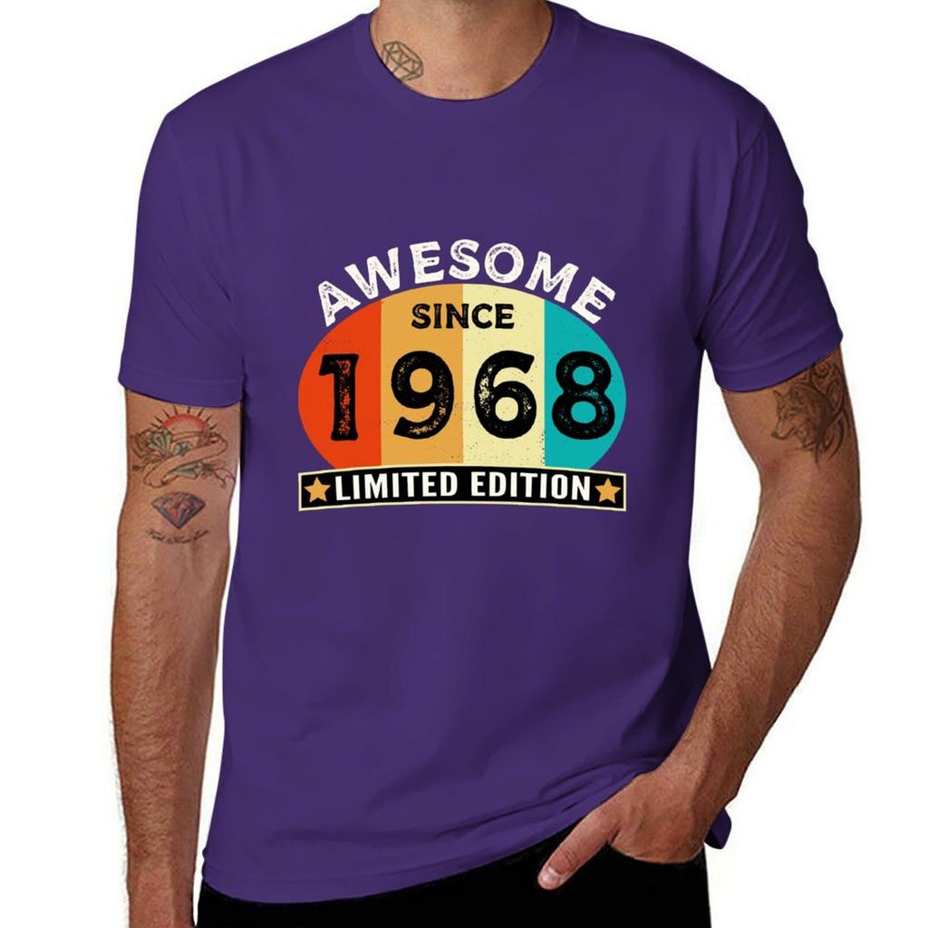 54th Birthday Vintage Awesome Since 1968 Limited Edition T-Shirt Plain Quick Drying Men T Shirt