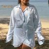 Zestaw plażowy Cover-Up Koszula z długim rękawem przezroczysta i sukienka Casualowy 2-częściowy strój do pływania Ochrona przed słońcem