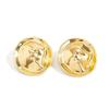 SHIXIN Trendy Geometric Round Stud Earrings for Women Retro Glossy Irregular Gold Color Piercing Earrings Fashion Jewelry Gift