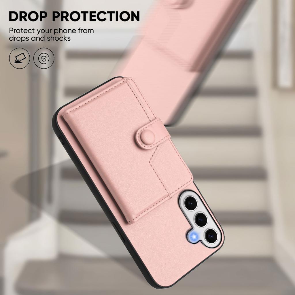 For Samsung Galaxy S24 FE Case RFID Blocking Card Holder Kickstand TPU + PU Leather Phone Back Cover