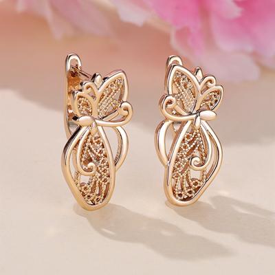Boucles d'oreilles papillon Vintage pour femmes, couleur or, luxe, élégant, mariage, bijoux tendance, cadeaux
