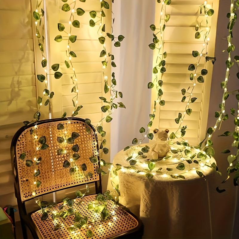 USB Artificial Vine Wedding Fairy Lights Christmas Tree Garland Light Flower Green Leaf String Lights Home Decor