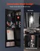 Wall Safe, 4-Tier Hidden Wall Mounted Gun Safe with Password & Key, Q235 Cold-Rolled Steel In-Wall Box with LED Lighting, 3 Adjustable Shelves & Key