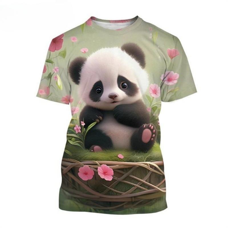 Children's Clothing 3D Print Cute and Funny Critters Short Sleeves Graphic T Shirts Boys Girls Crew Neck Tops Tee Kids Clothes