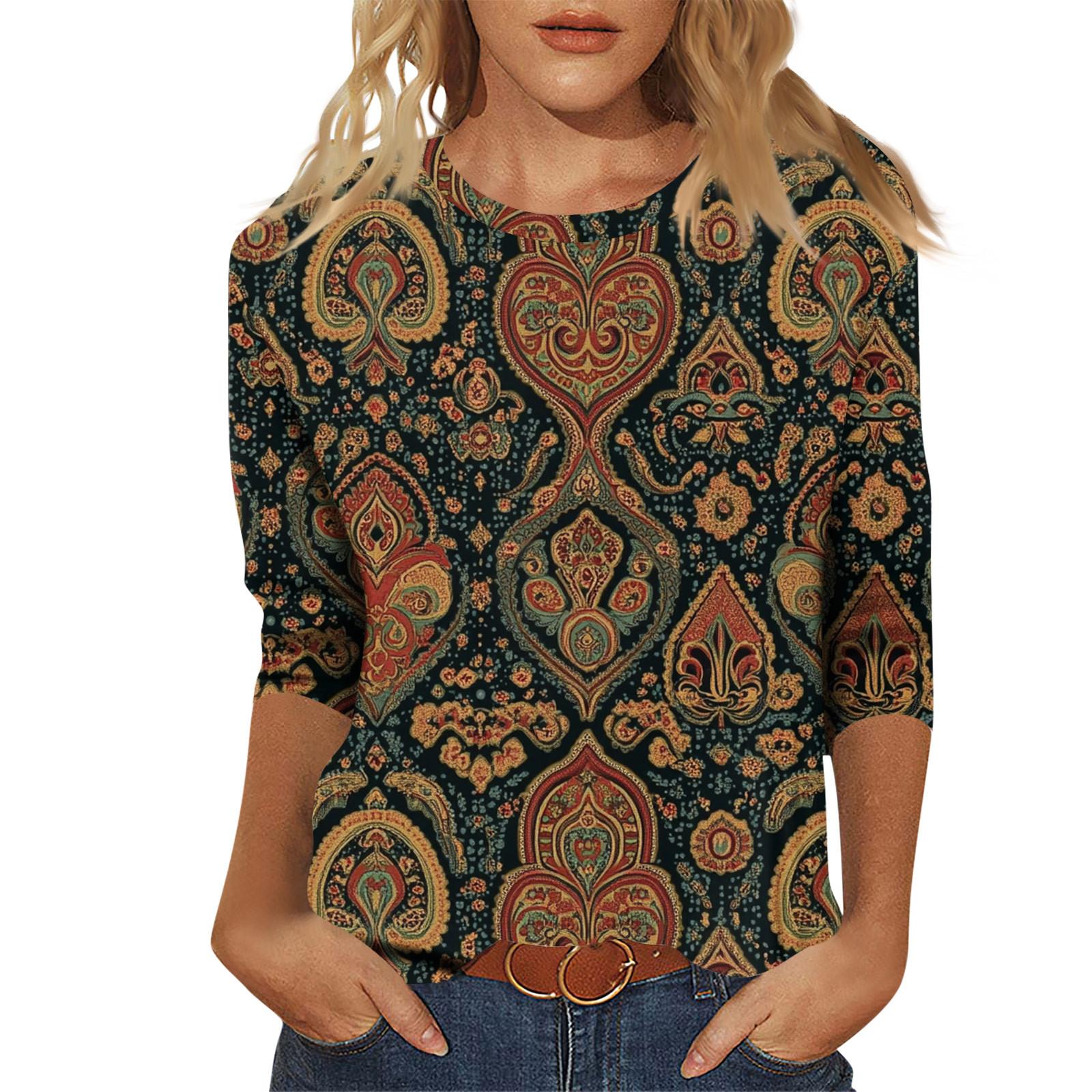 

Женский модный повседневный пуловер с рукавом семь четвертей, модный принтованный топ M чёрный