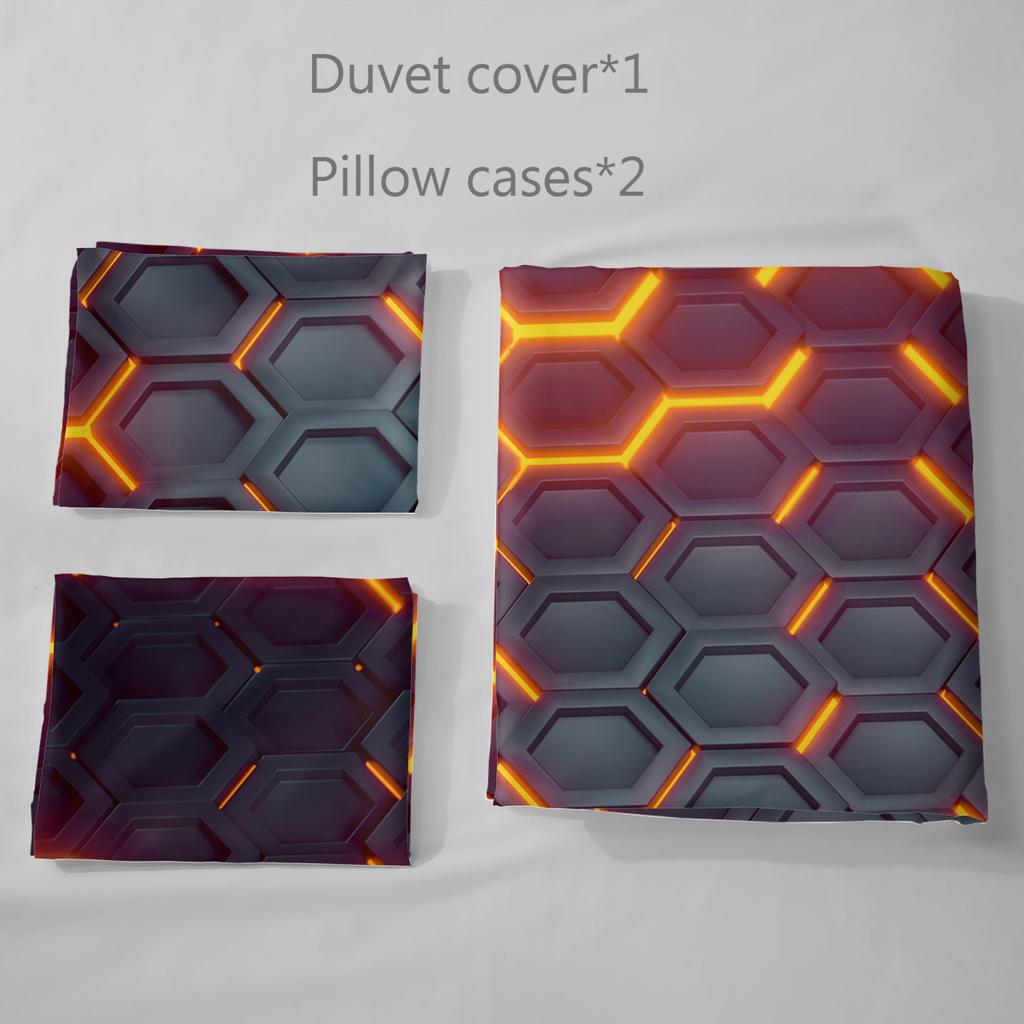 Three-Piece 3D Three-Dimensional Technology Quilt Cover Digital Printing Kit Bedding