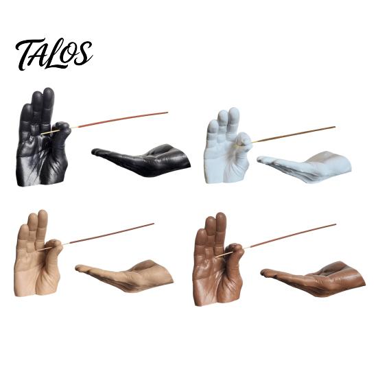 Handcrafted Resin Statues Creative Hand Shape Incense Burner, Decorative Ornament, Burner & Ash Collector Tabletop Figurine Decor Set for Home Office