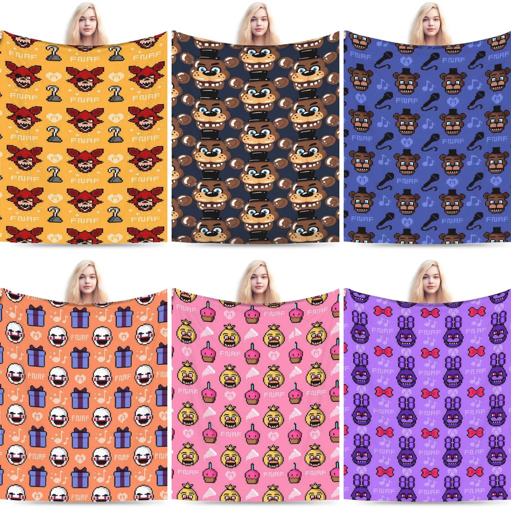 FNAF At Freddys Plush Blanket Kids Flannel Throw Blanket For Home Decor Super Soft Design Quality Bedspread Birthday Gift