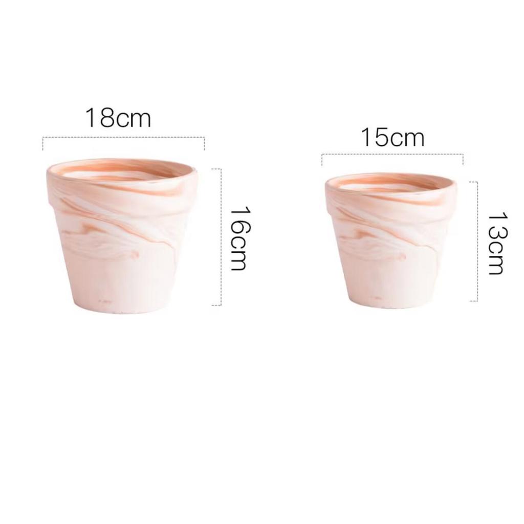 Terracotta Nordic Ceramic Flower Pot with Tray - Large, Coarse Pottery for Succulents and Pothos