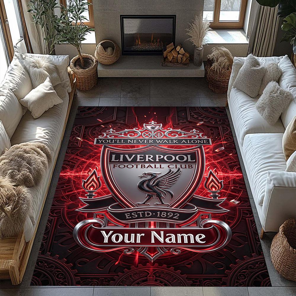 Liverpool Fc Customized Name Area Rug Suitable For Outdoor Balcony Hallway Foyer Antislip Carpet Decorate Offices Perfect Birthdaychristmas Gift Idea