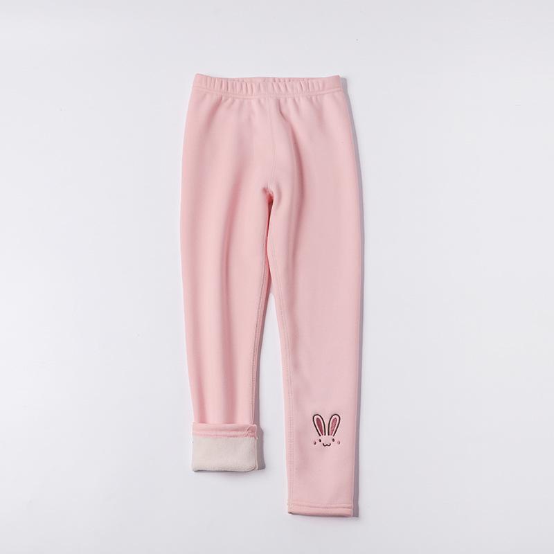 

Дівчачі зимові легінси на флісі - Стильні дитячі суцільні штани з молочного шовку 130 cm рожевий