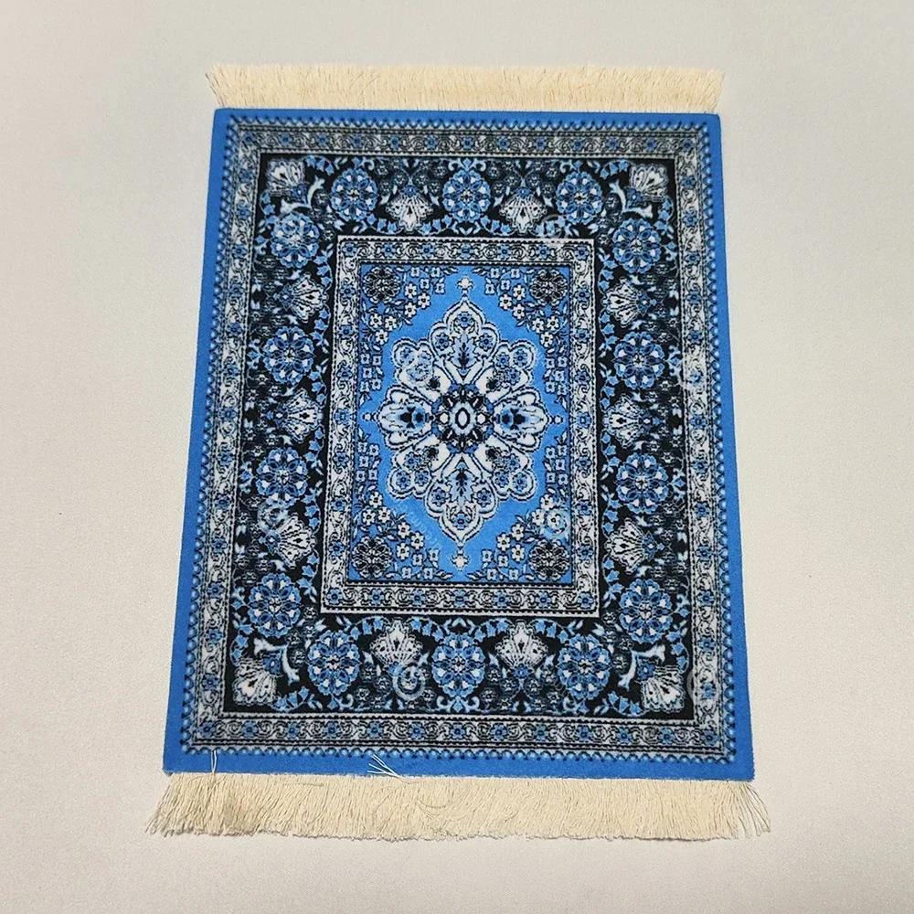 Woven flower Persian carpet small coaster retro style rubber non-slip computer mats wholesale merchants cheap mouse pad desk mat