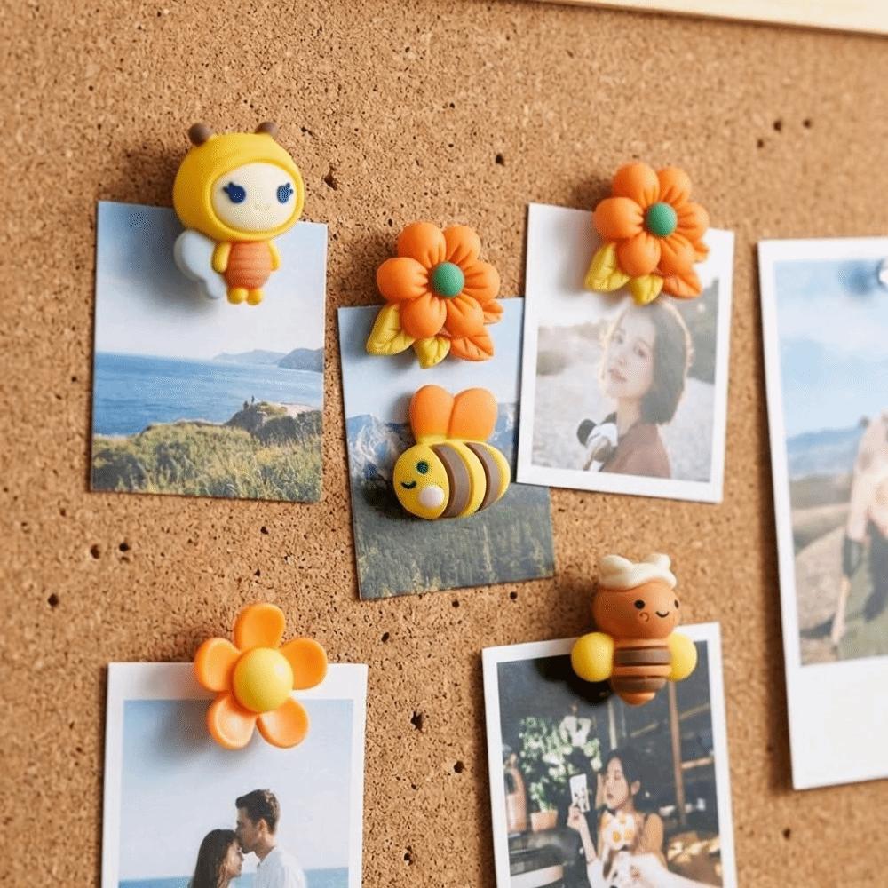 30 stk Bærbar 3D Bi Blomst Trykkenåler DIY Gjenbrukbar Tommelnål Multifunksjonell Kreativ Tavle Tommelnål Kontor Skoleutstyr